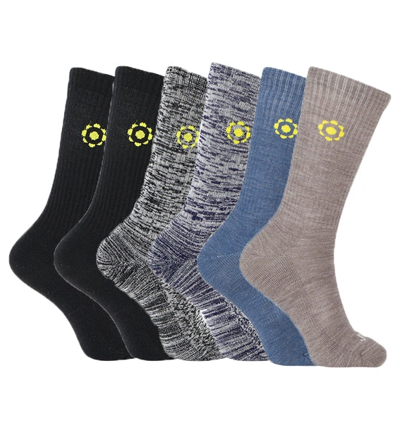 Cozy Comfort Crew Socks Six Pack 86% Merino Wool Daily Delight Your Feet Will Love